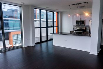 Spacious Living Rooms at Reside on Green Street Apartments, Illinois, 60642